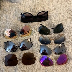 Sunglasses. Rayban, quay, shein, FEver21. Set of 8